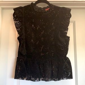 Chelsea & Violet Black Velvet Cut-Out Top